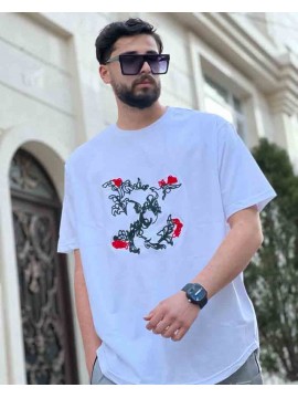 تیشرت گلدوزی گل سرخ کد 869